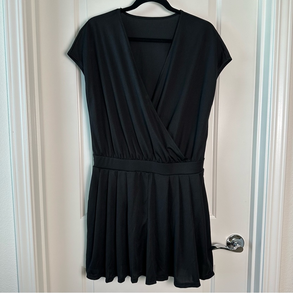 NWT Halara V Neck Short Sleeve Side Pocket Waffle Casual Jumpsuit size L